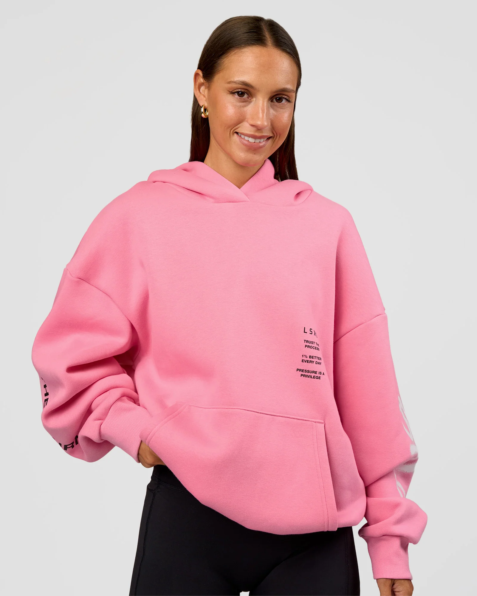CFT BNE 26 Unisex Oversized Hoodie - Candy Pink-Black