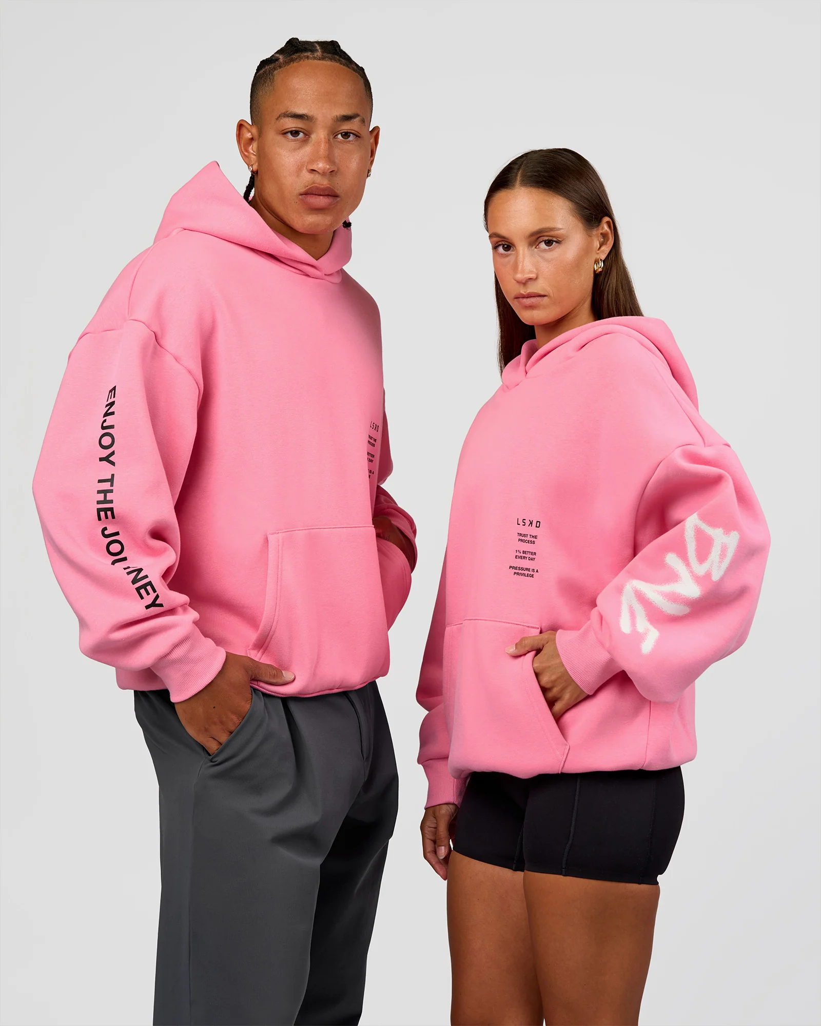 CFT BNE 26 Unisex Oversized Hoodie - Candy Pink-Black