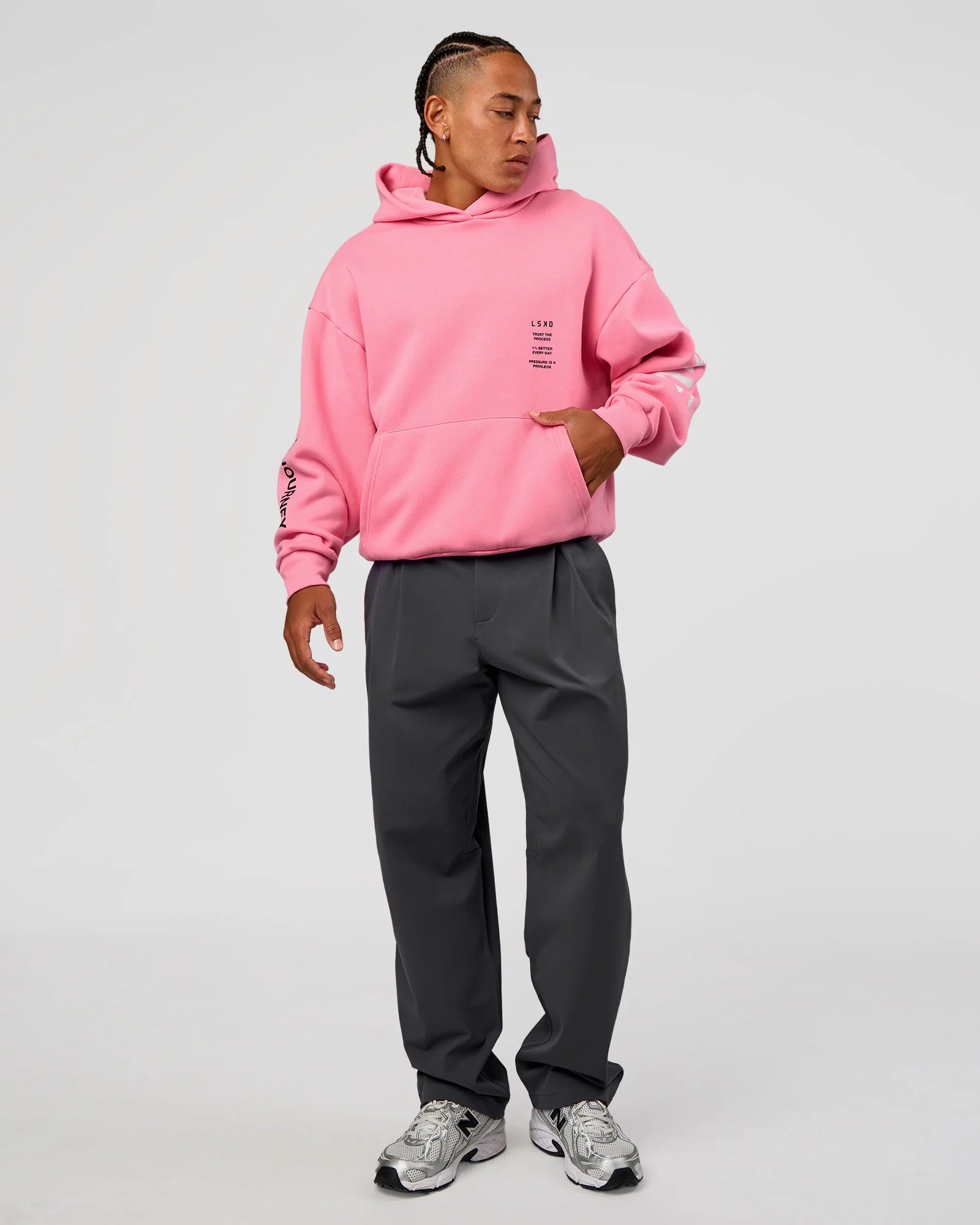 CFT BNE 26 Unisex Oversized Hoodie - Candy Pink-Black