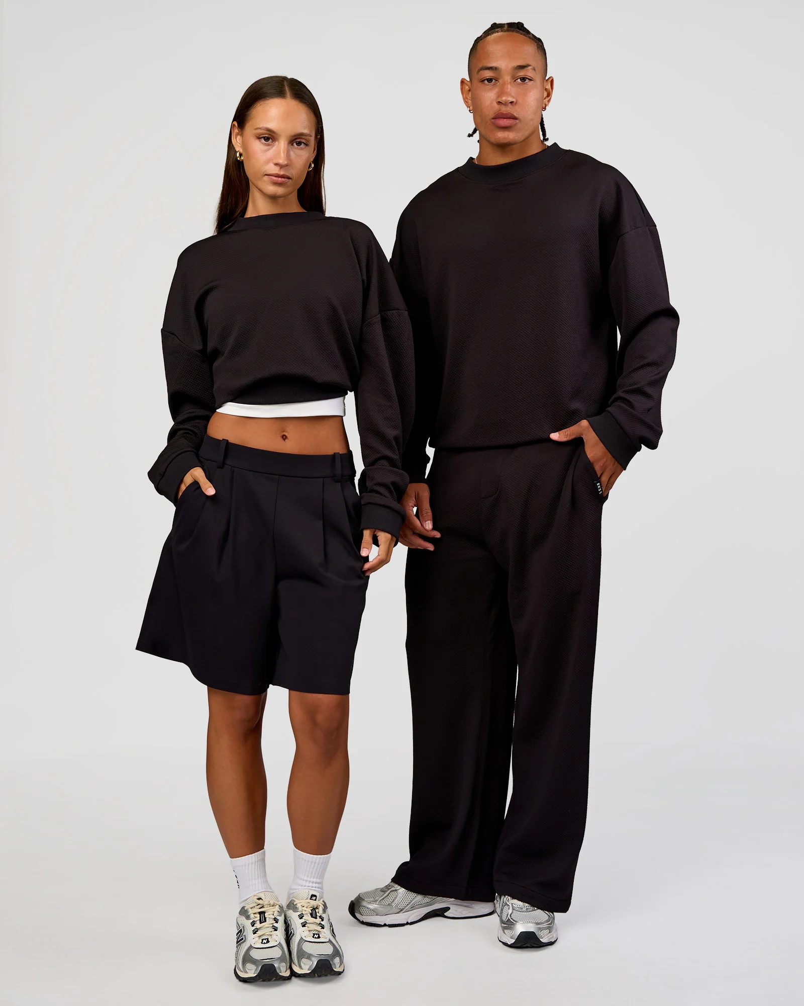 Everyday Elevation Waffle Oversized Sweater - Black