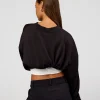 Everyday Elevation Waffle Oversized Sweater - Black
