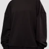 Everyday Elevation Waffle Oversized Sweater - Black