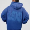 Memory In Motion Ultra Heavyweight Washed Hoodie - Electric Indigo Washed