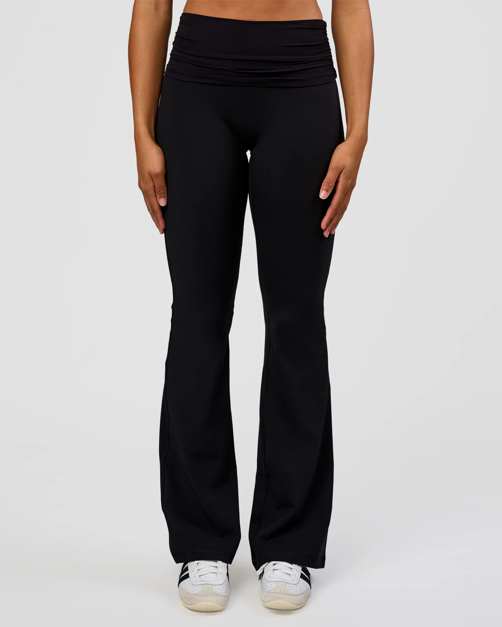 CF Fold Over High-Rise Flared Legging Tall  - Black