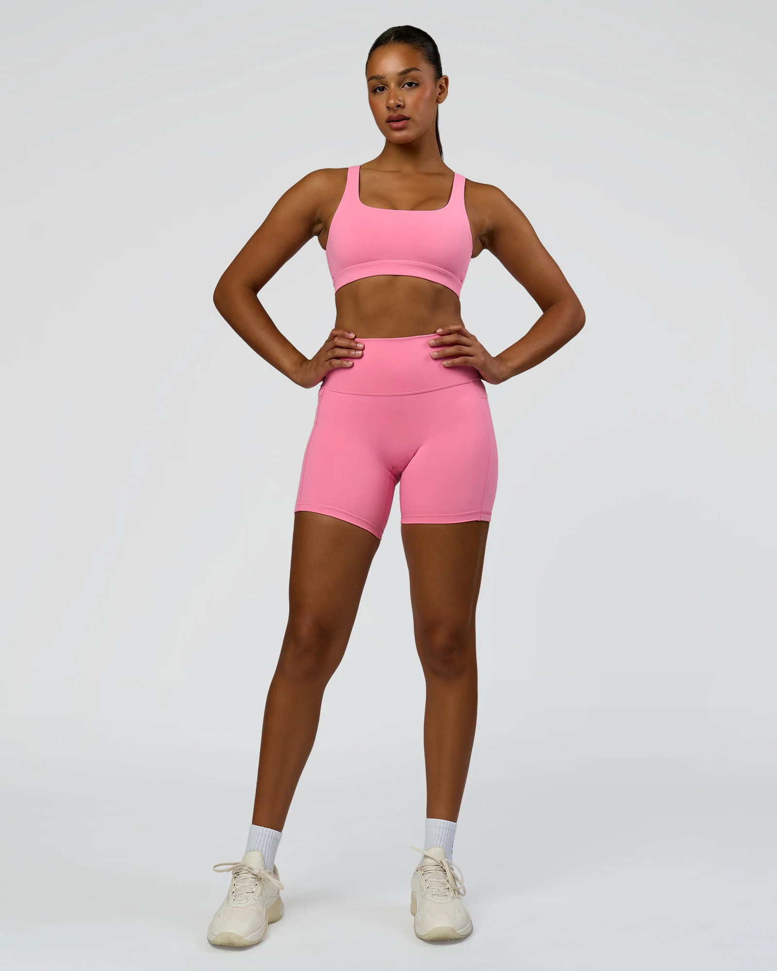 Fusion High-Rise 6" Short Pockets - Candy Pink