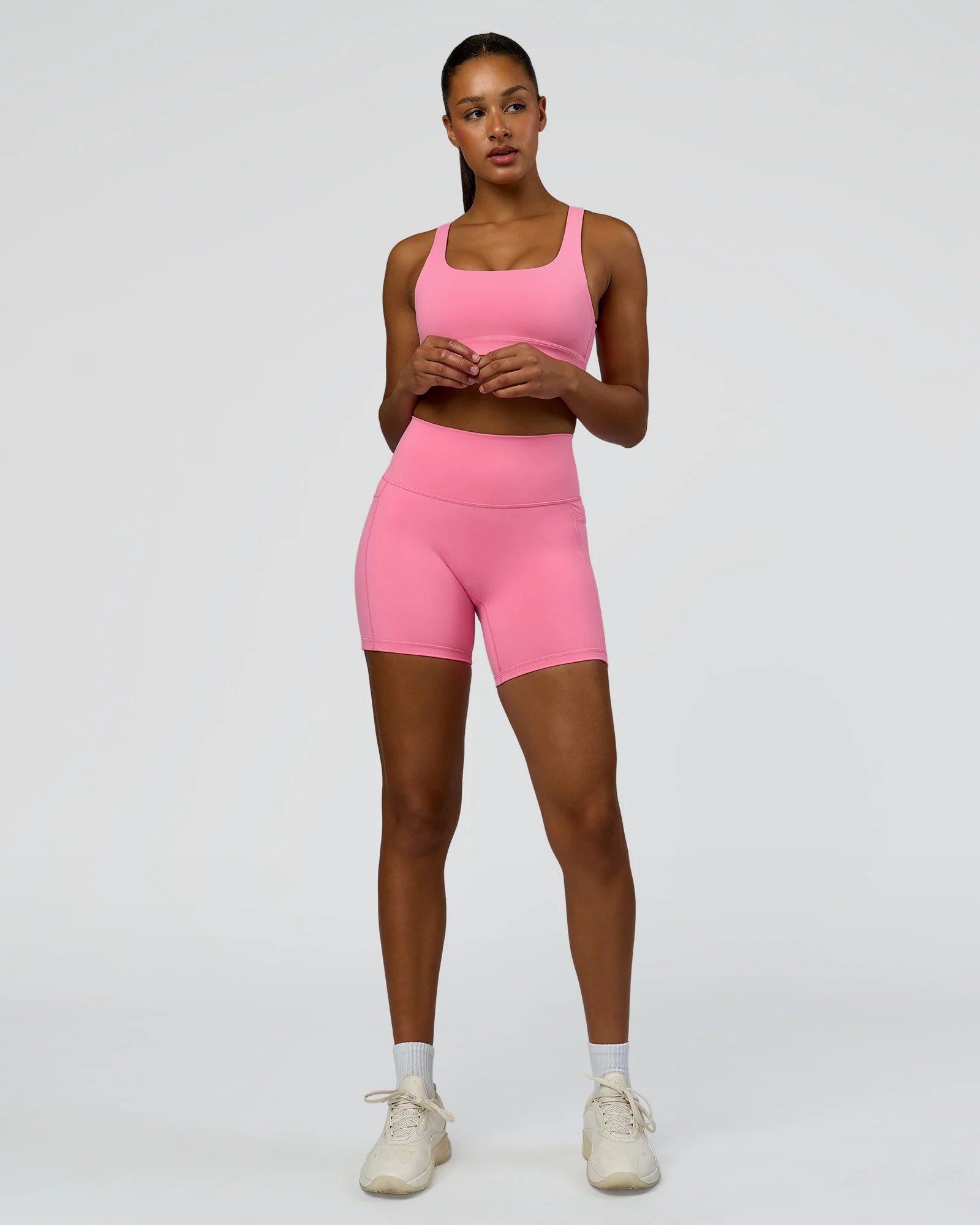 Fusion High-Rise 6" Short Pockets - Candy Pink