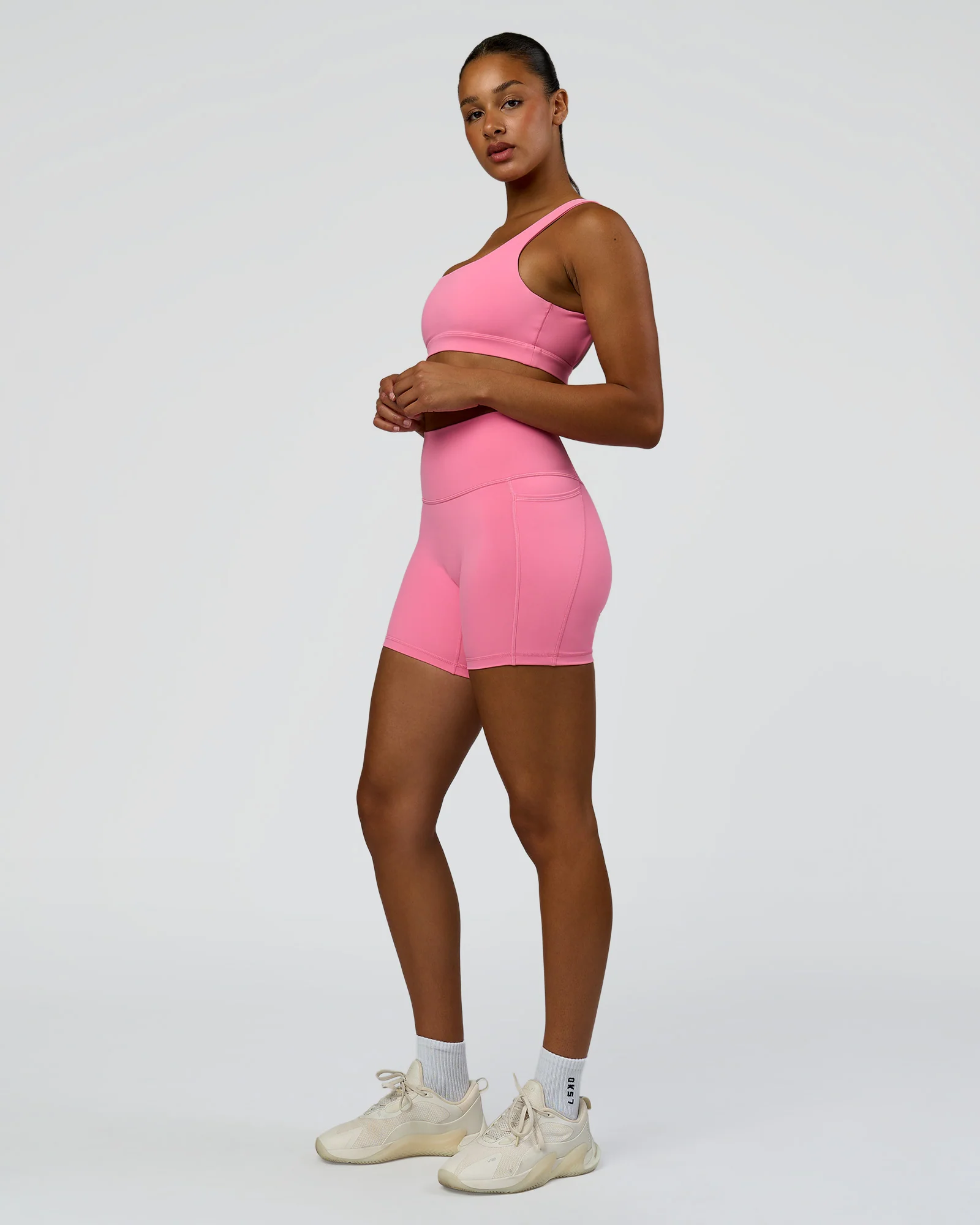 Fusion High-Rise 6" Short Pockets - Candy Pink