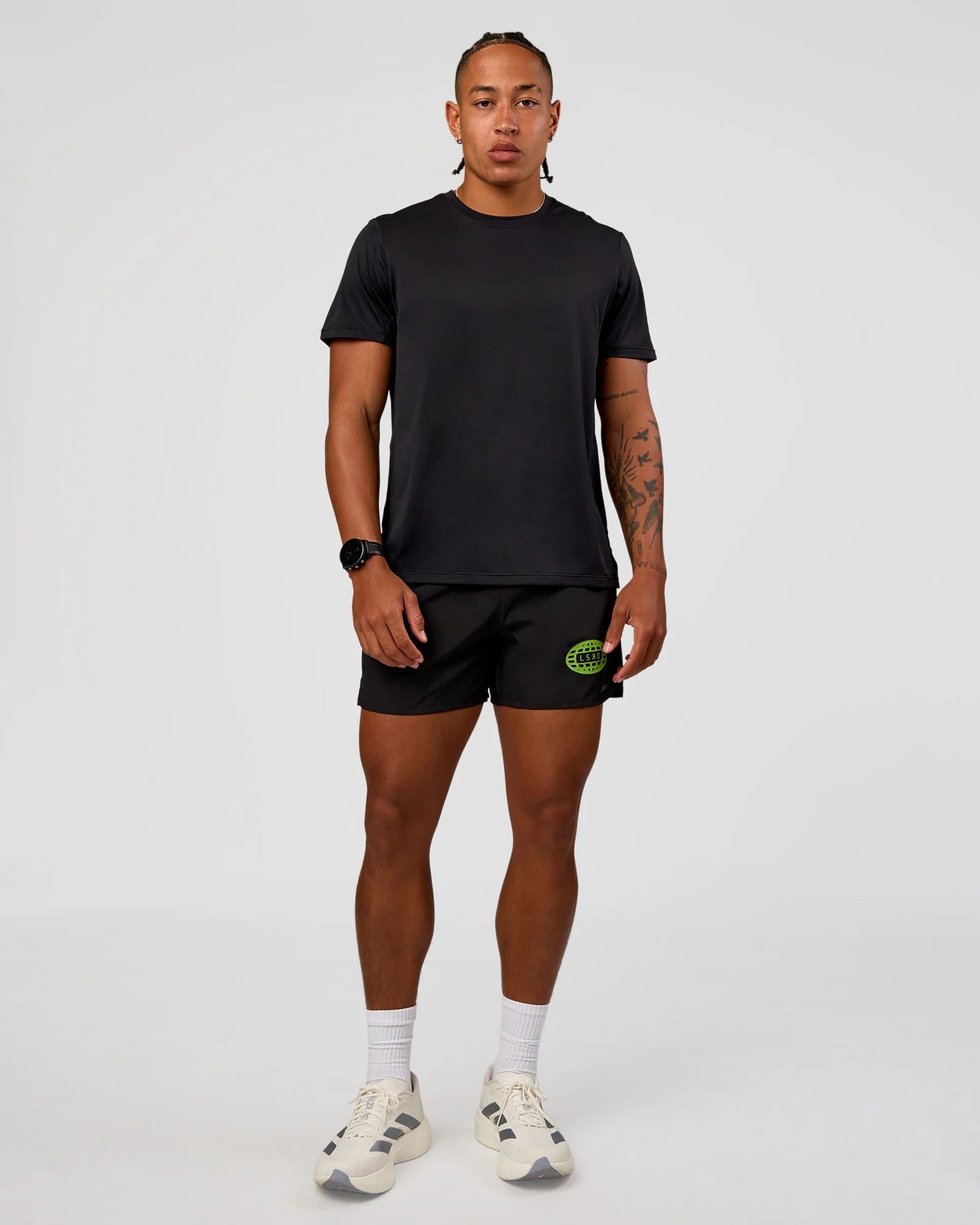 3307-pace-5-lined-running-short-black-lime-glo-indigo-7.webp Pace 5" Lined Running Short - Black-Lime Glo Indigo