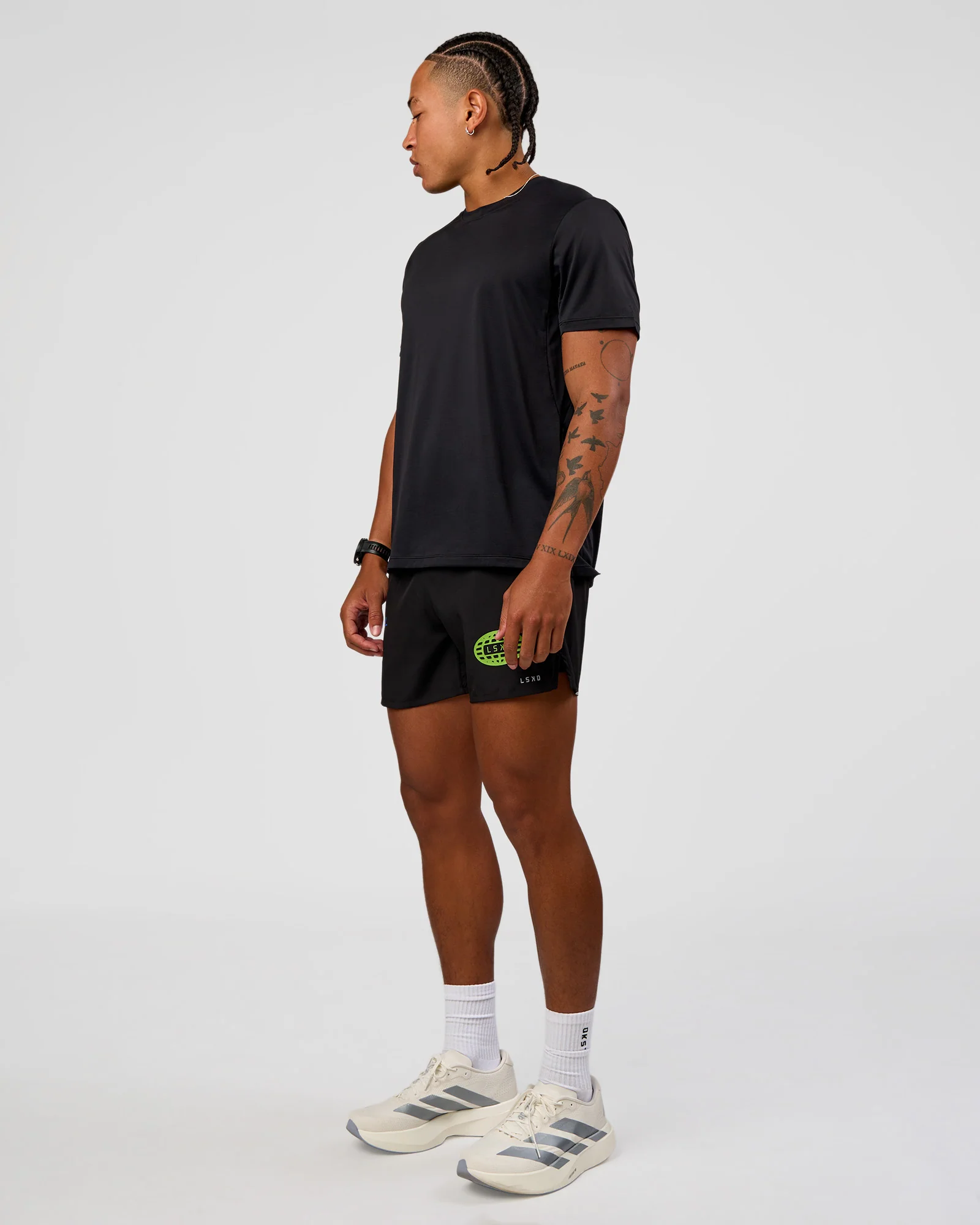 3307-pace-5-lined-running-short-black-lime-glo-indigo-8.webp Pace 5" Lined Running Short - Black-Lime Glo Indigo