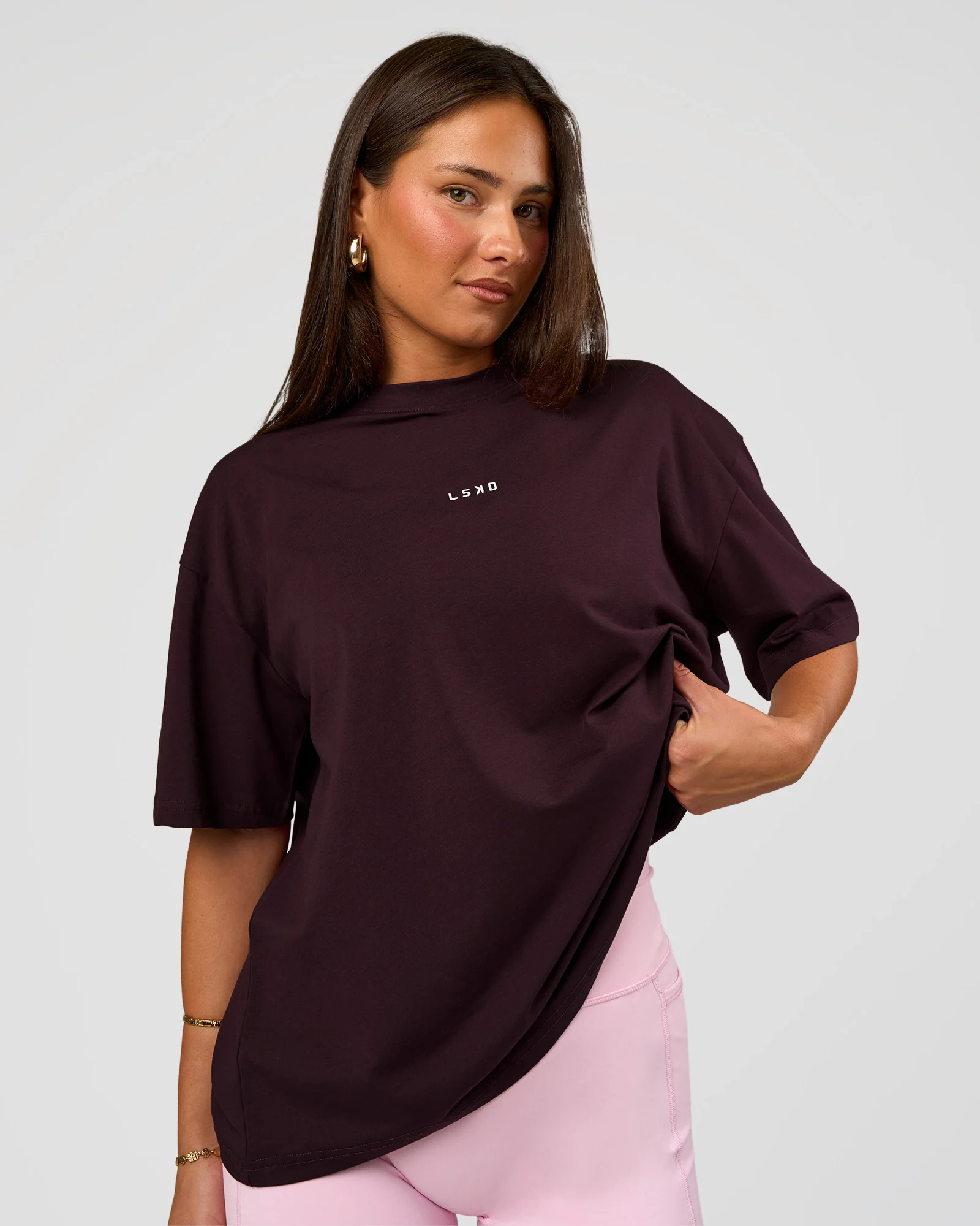 3533-go-to-flxcotton-oversized-tee-midnight-plum-white-1.webp Go-To FLXCotton Oversized Tee - Midnight Plum-White