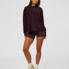 Go-To Long Sleeve FLXCotton Oversized Tee - Midnight Plum-White