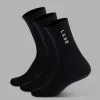 Signal Crew Socks 3 Pack - Black-White