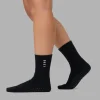 Signal Crew Pilates Grip Sock - Black-Black