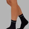 Fast Performance Quarter Socks - Black-White