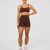 Elixir Ultra High-Rise 4" Short Pockets - Hot Chocolate