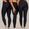 Fusion V-Contour Ultra High-Rise Full Length Legging Pockets - Black