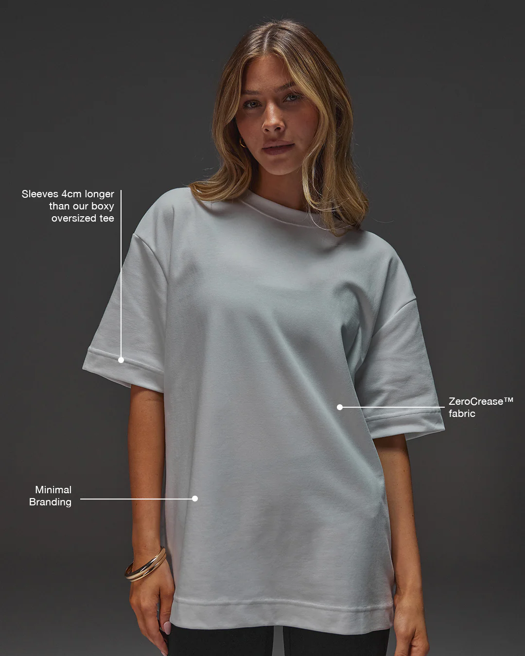AfterDark ZeroCrease Oversized Tee - White