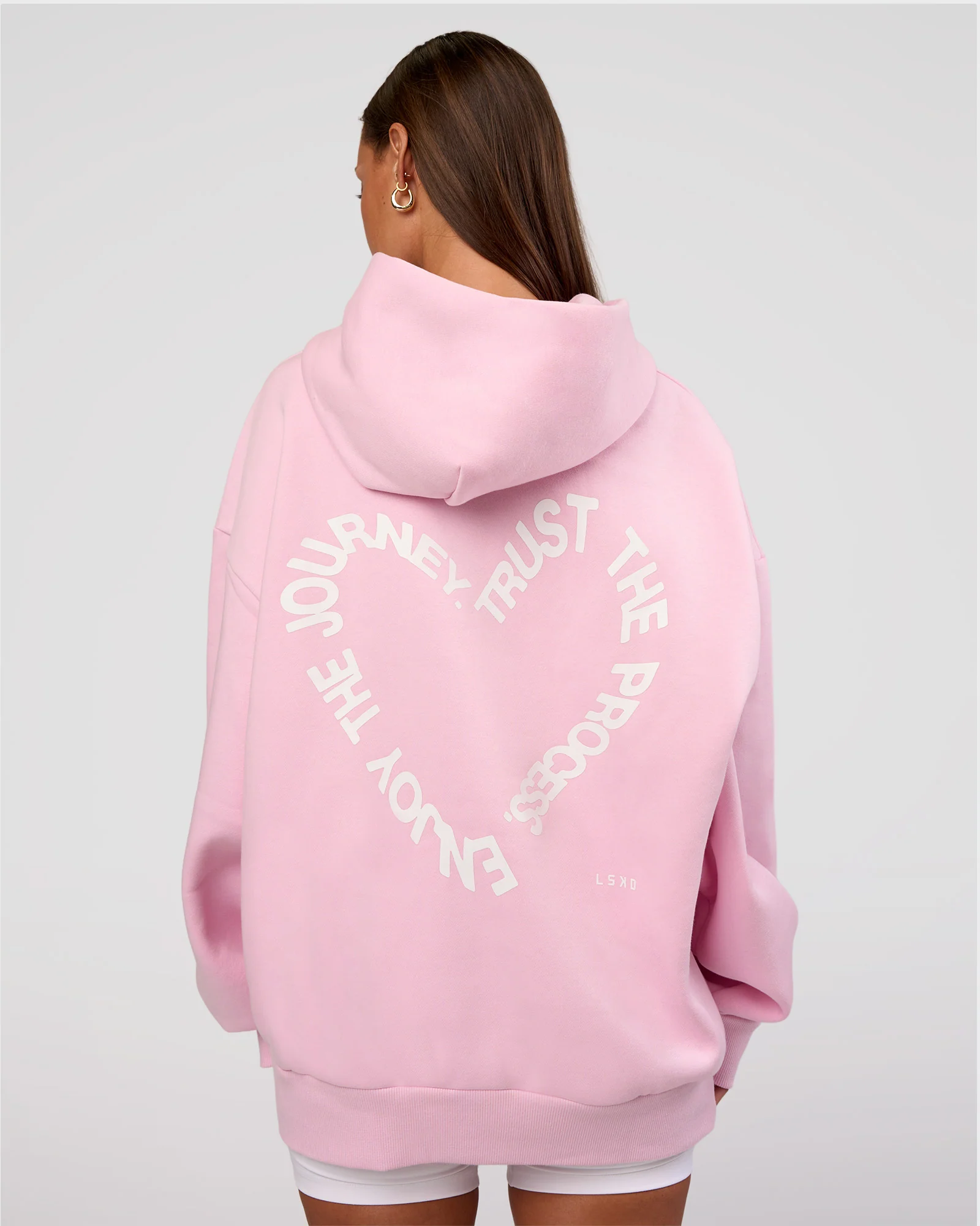 Unisex Love The Process Oversize Hoodie - Marshmallow-White