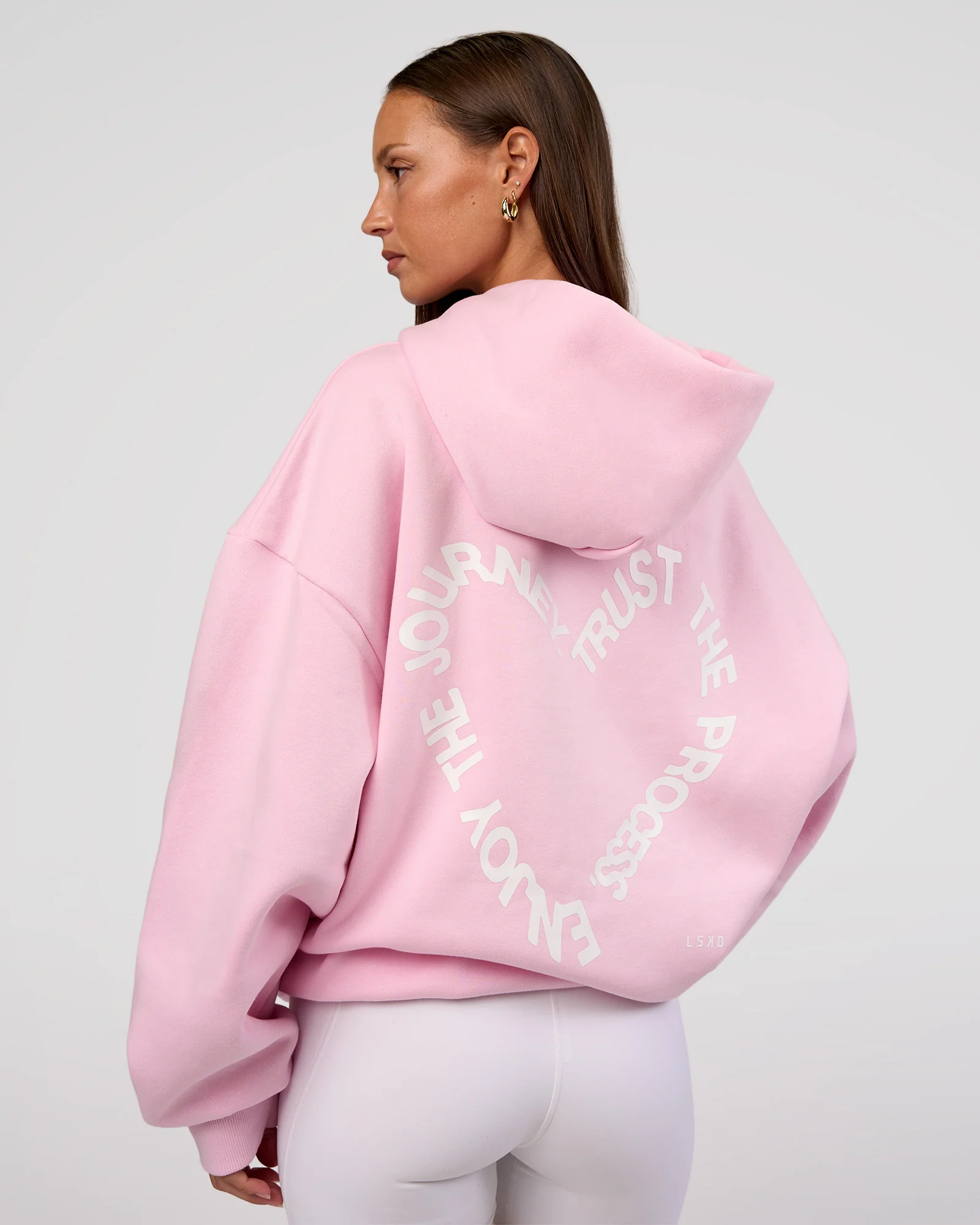 Unisex Love The Process Oversize Hoodie - Marshmallow-White