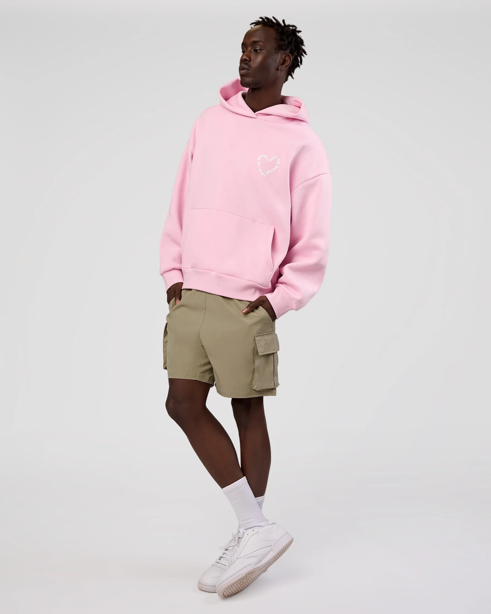 Unisex Love The Process Oversize Hoodie - Marshmallow-White