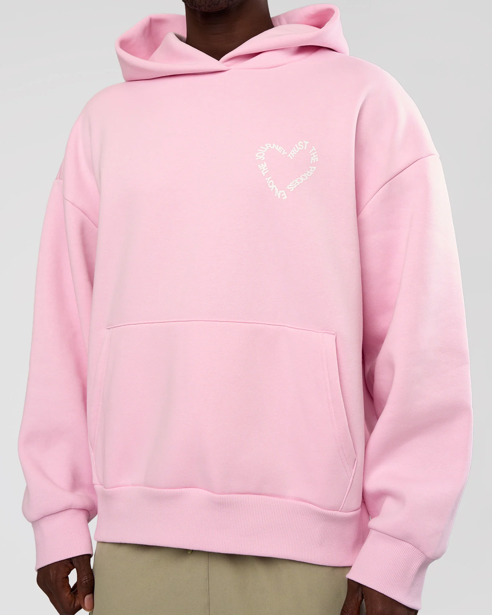 Unisex Love The Process Oversize Hoodie - Marshmallow-White