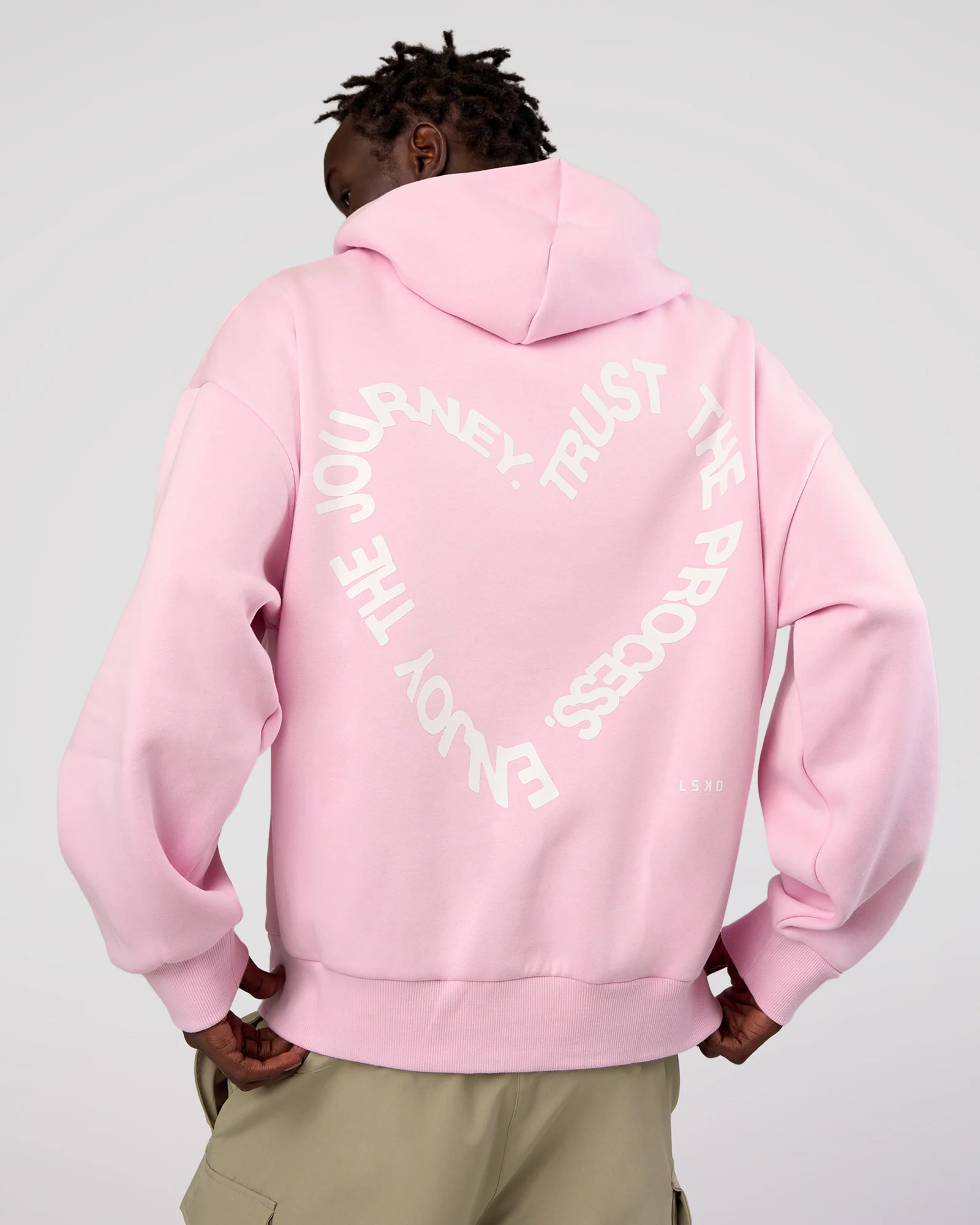 Unisex Love The Process Oversize Hoodie - Marshmallow-White