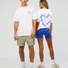 Love The Process FLXCotton Oversize Tee - White-Electric Indigo