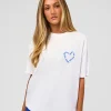 Love The Process FLXCotton Oversize Tee - White-Electric Indigo