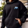 Run Club Script Oversized Hoodie - Black-Palace Blue