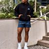 Run Club Script Oversized Hoodie - Black-Palace Blue