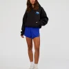 Run Club Script Oversized Hoodie - Black-Palace Blue