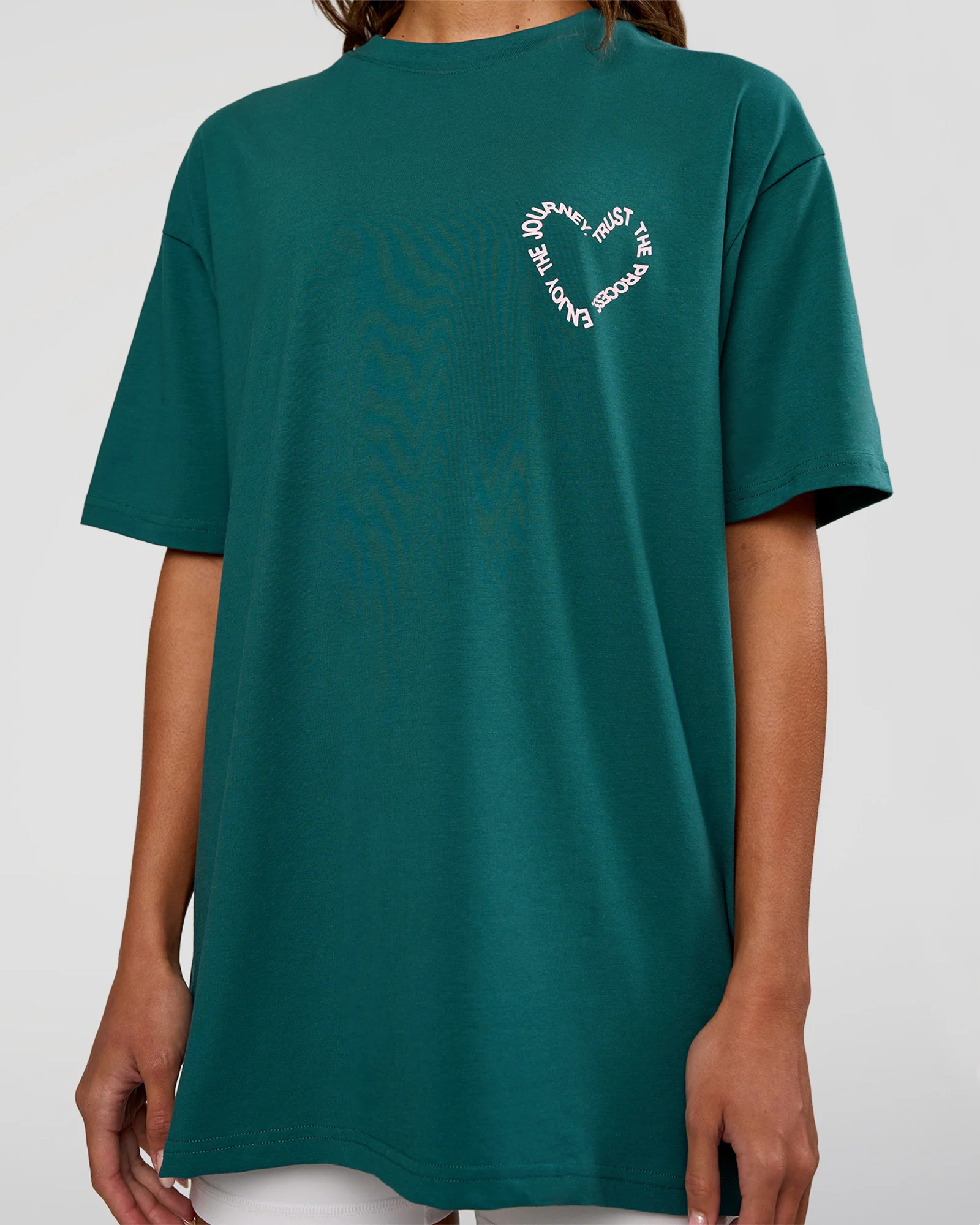 Love The Process FLXCotton Oversize Tee - Transformative Teal-Marshmallow
