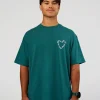 Love The Process FLXCotton Oversize Tee - Transformative Teal-Marshmallow
