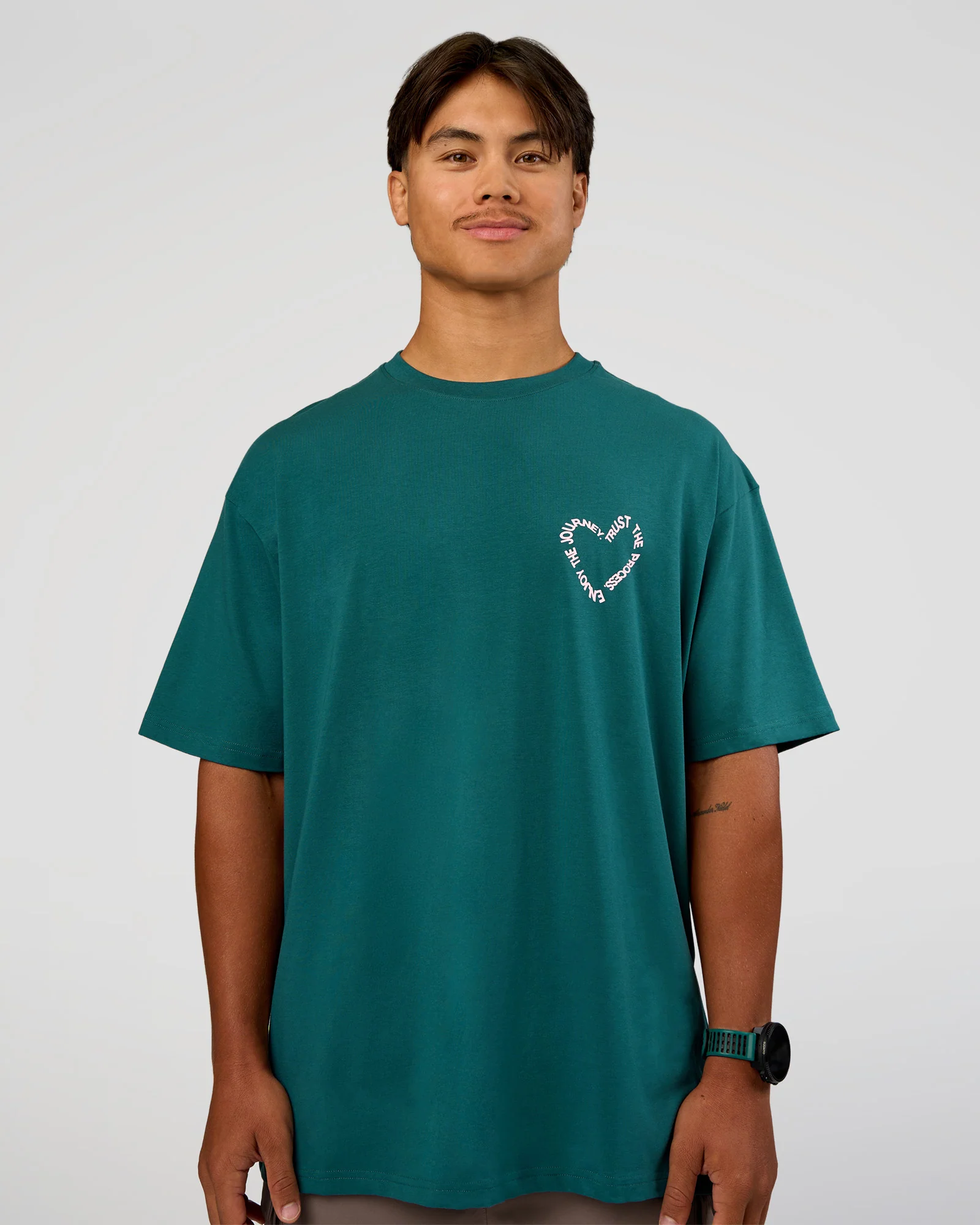 Love The Process FLXCotton Oversize Tee - Transformative Teal-Marshmallow