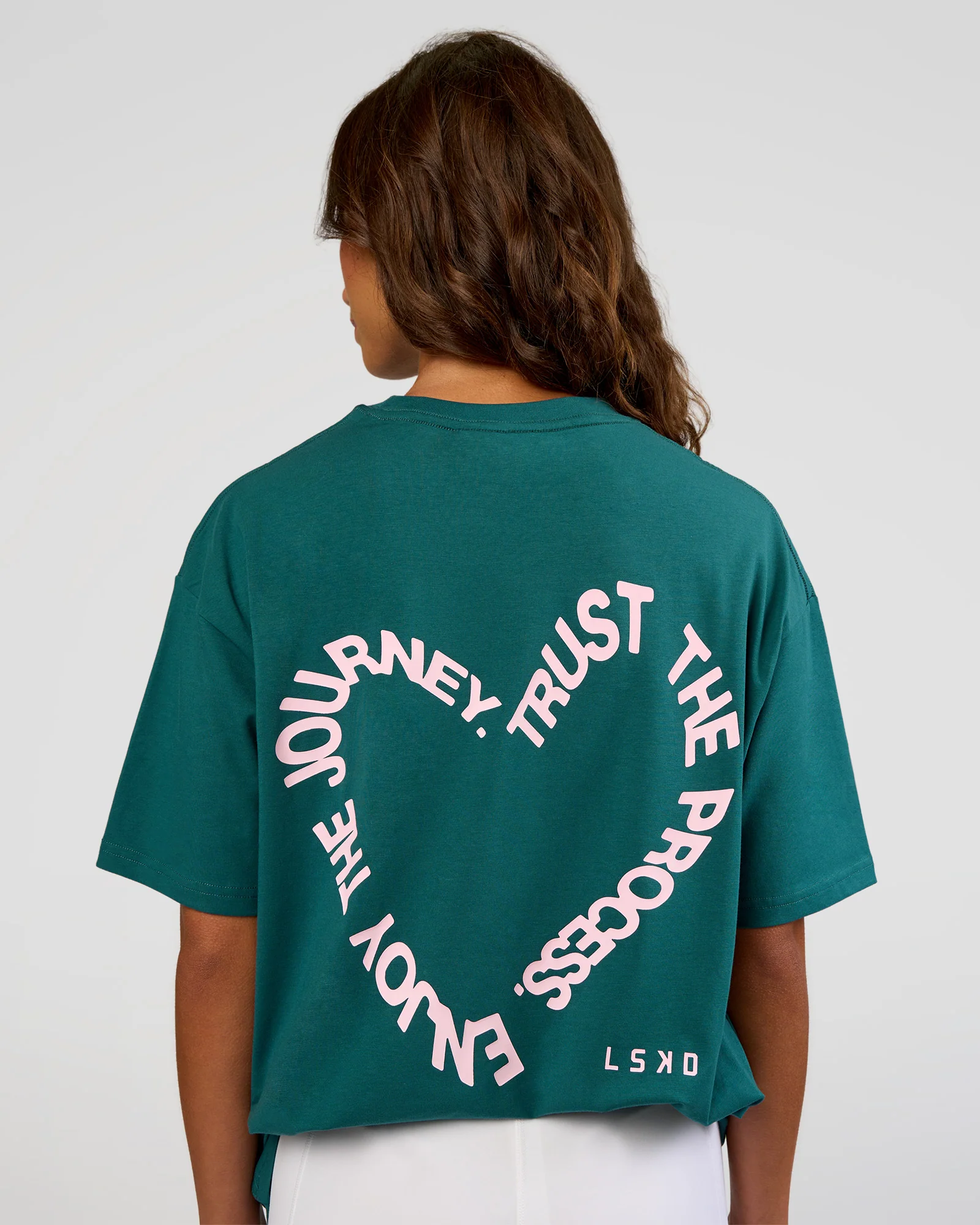 Love The Process FLXCotton Oversize Tee - Transformative Teal-Marshmallow
