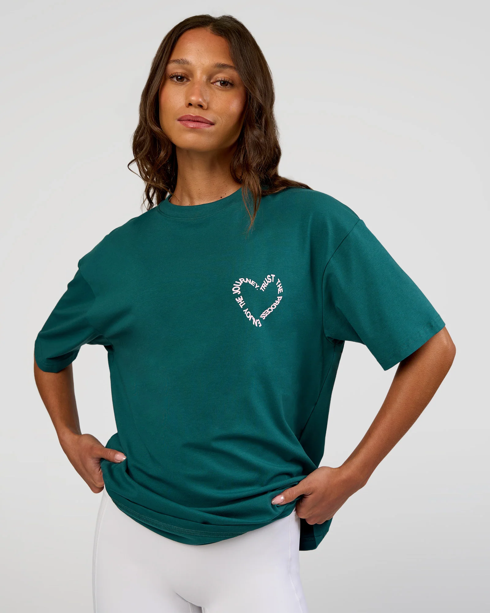 Love The Process FLXCotton Oversize Tee - Transformative Teal-Marshmallow