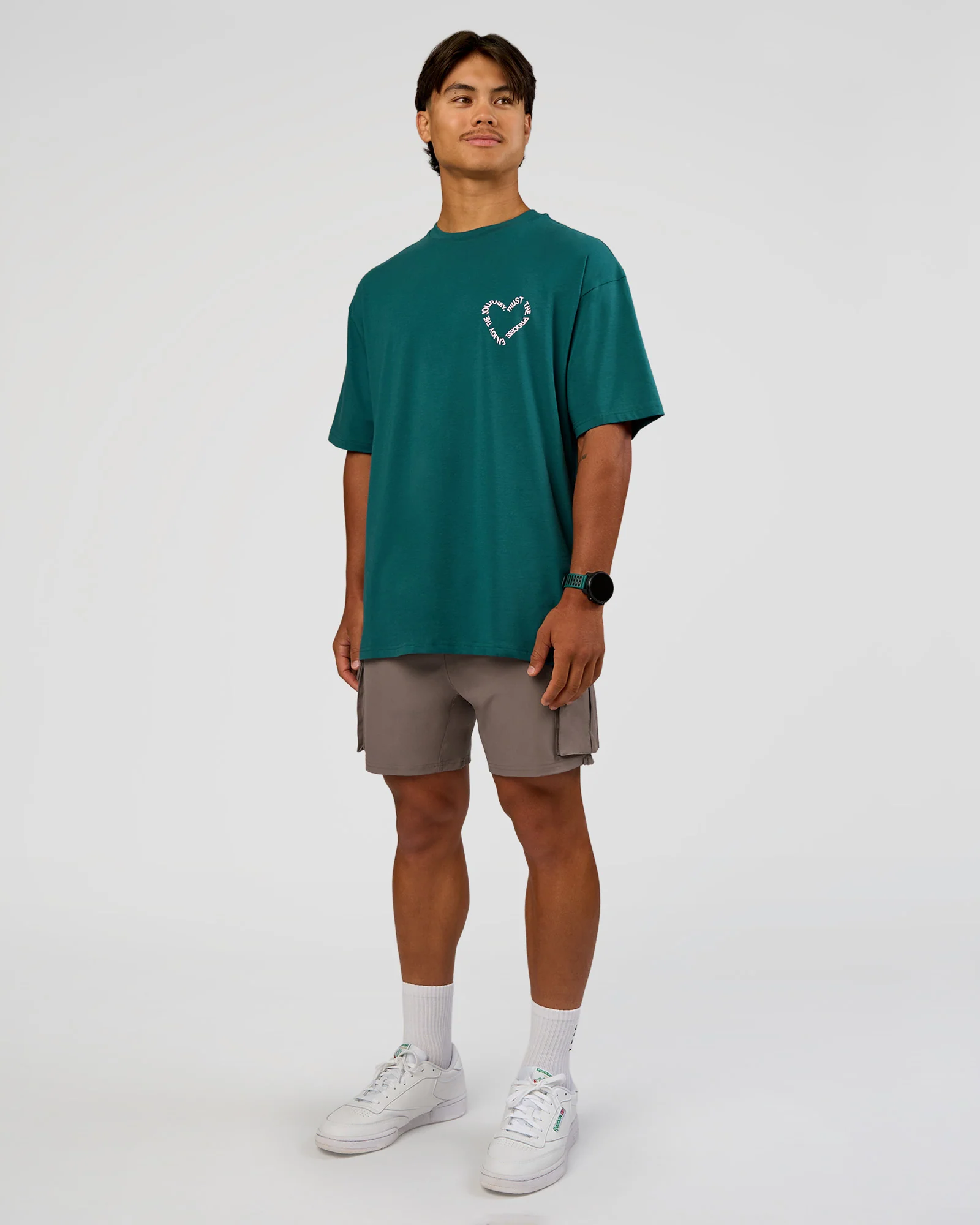 Love The Process FLXCotton Oversize Tee - Transformative Teal-Marshmallow