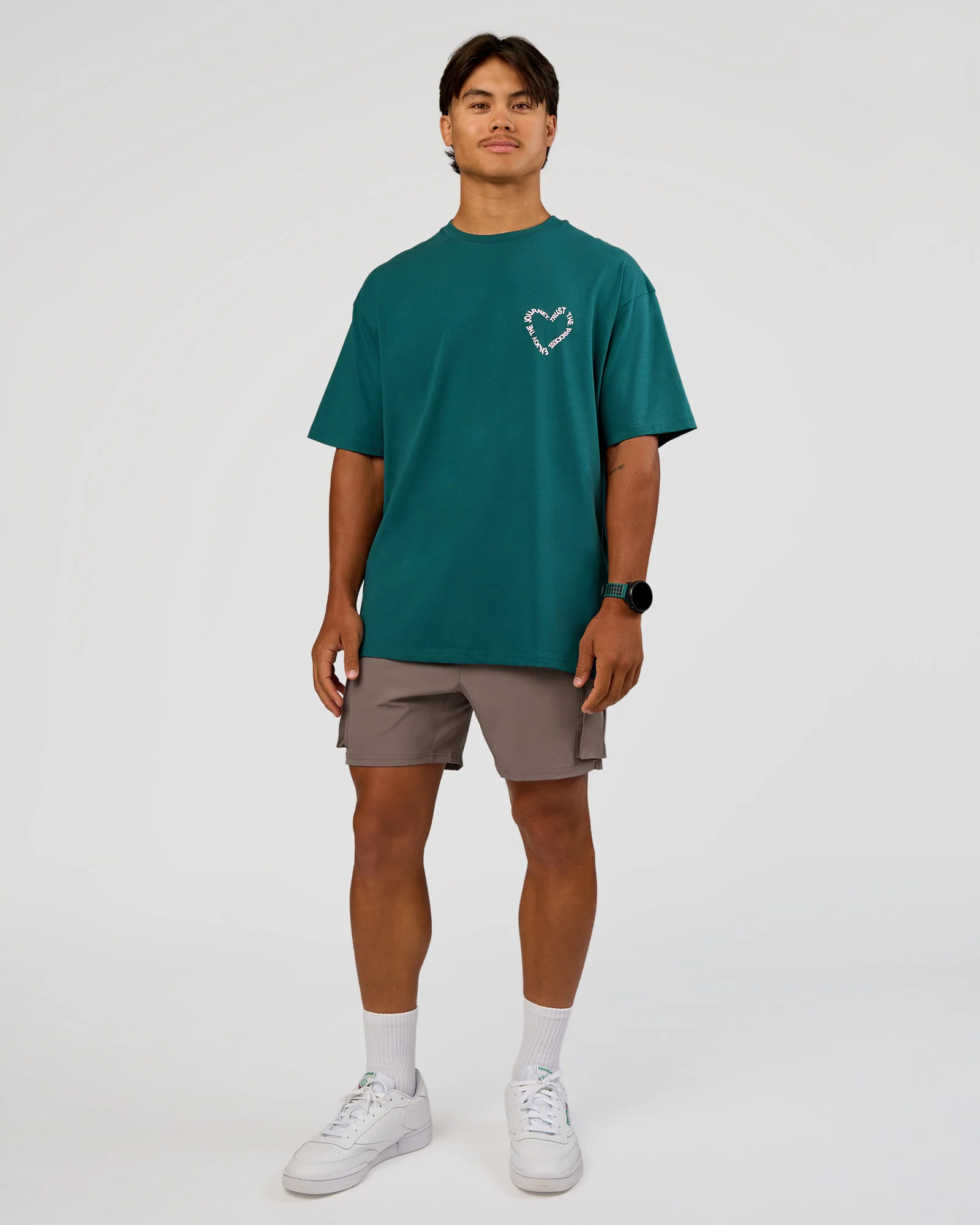 Love The Process FLXCotton Oversize Tee - Transformative Teal-Marshmallow