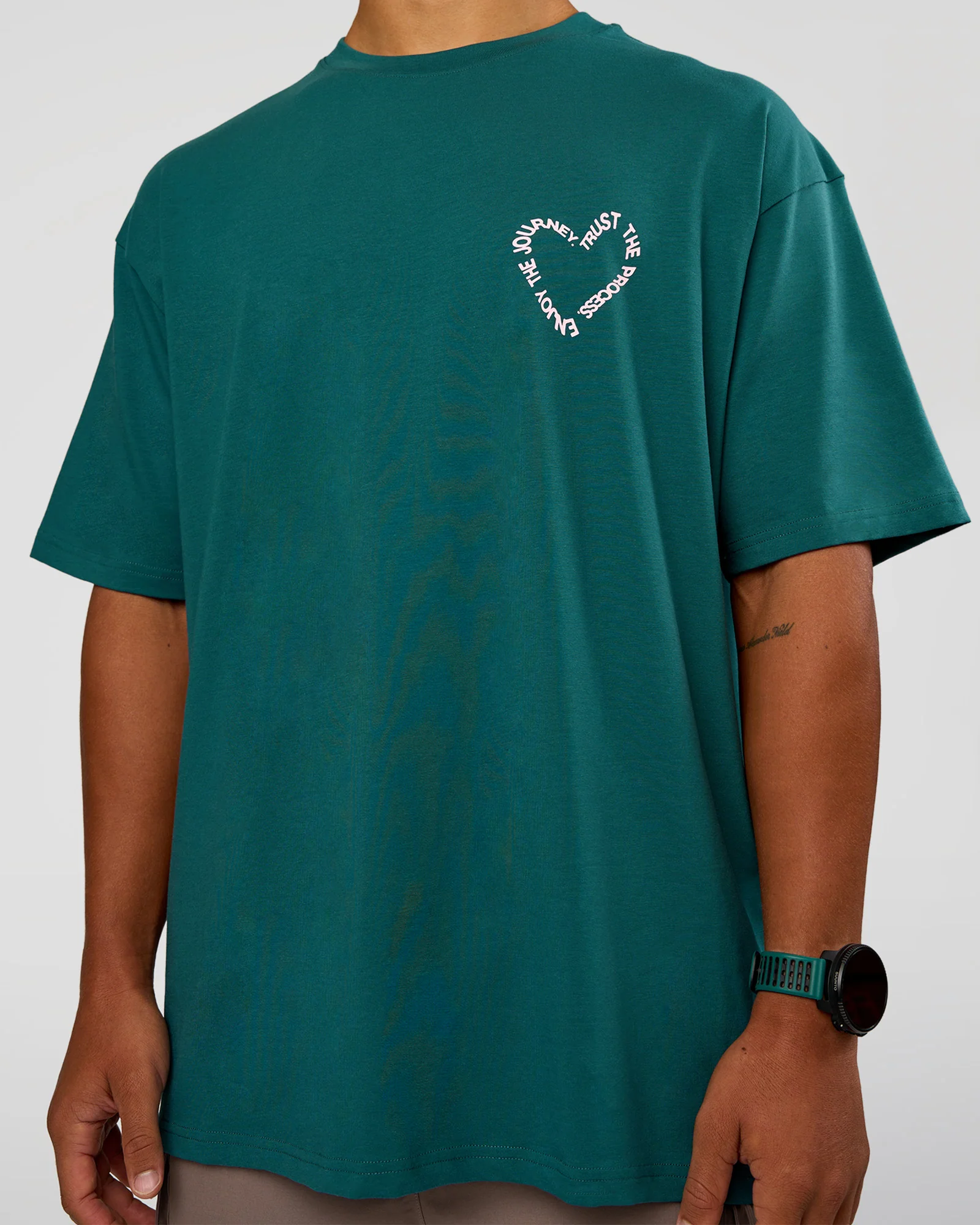Love The Process FLXCotton Oversize Tee - Transformative Teal-Marshmallow