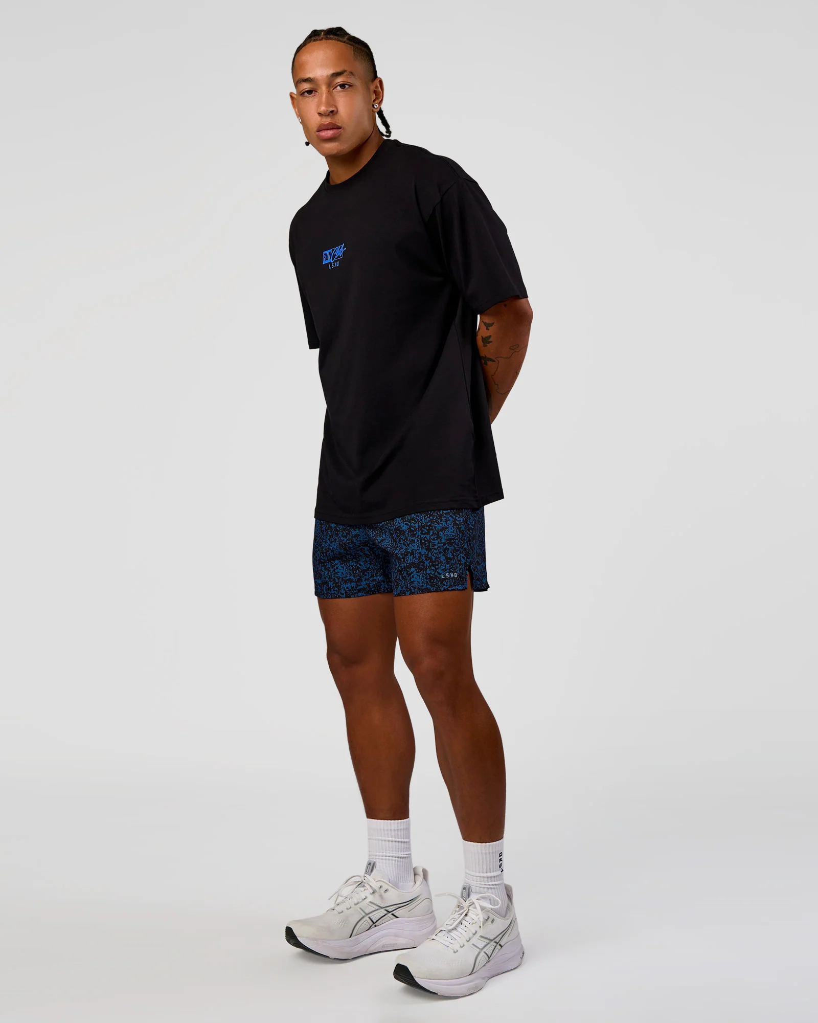 Pace 5" Lined Running Short - Energy Print Palace Blue