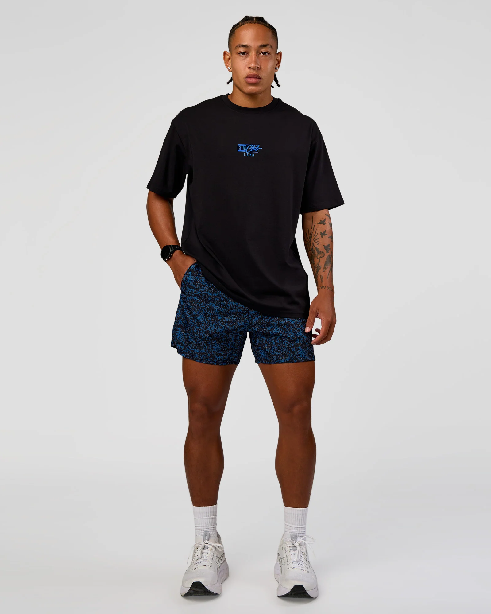Pace 5" Lined Running Short - Energy Print Palace Blue