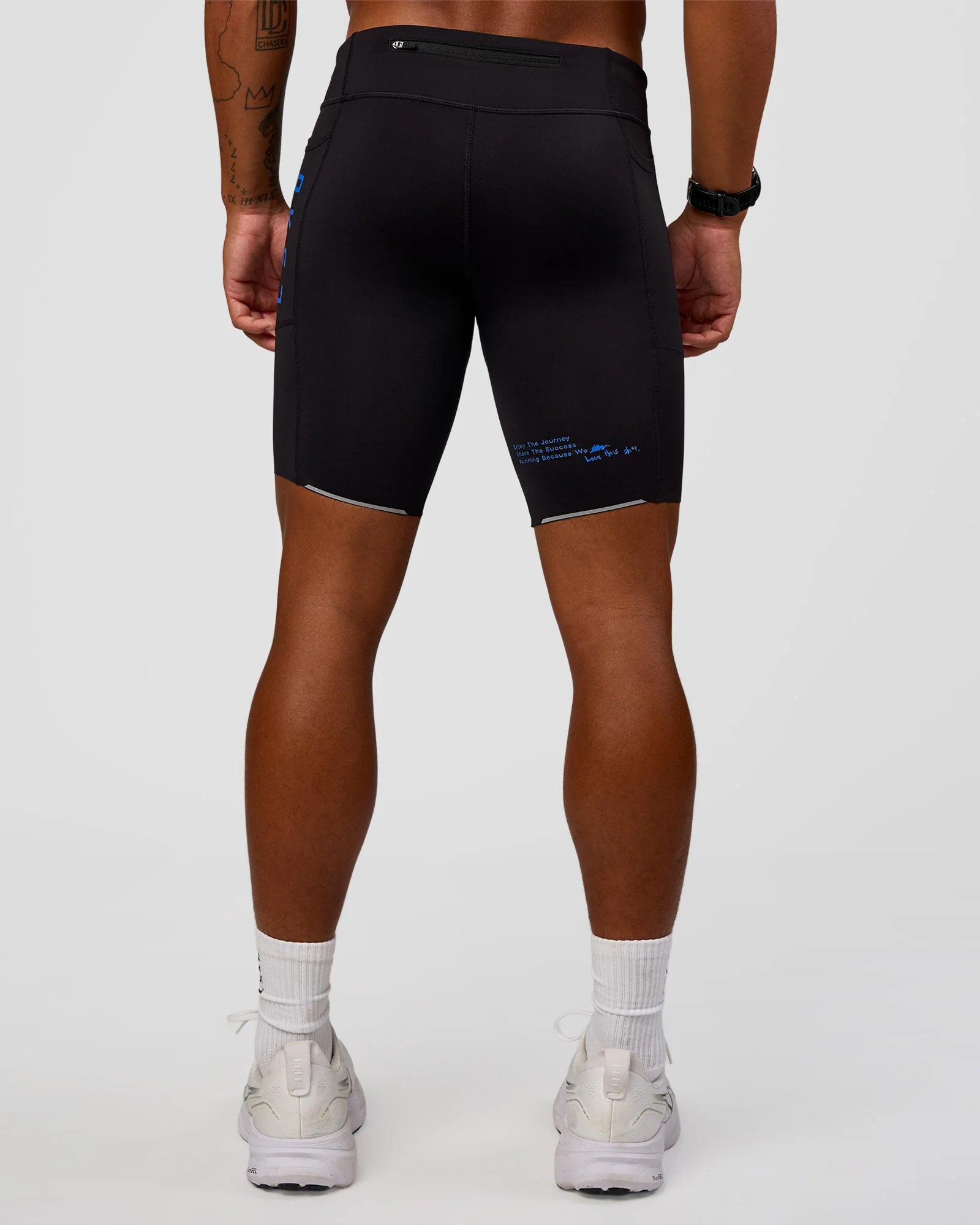 Race Day 8" Short Tight - Black-Palace Blue