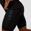 Race Day 8" Short Tight - Black-Palace Blue