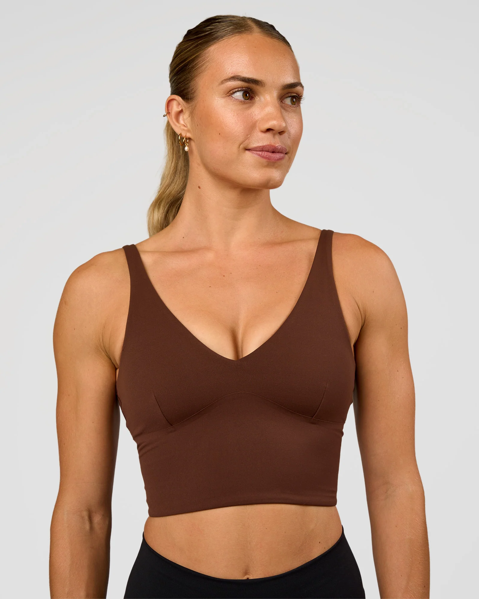 Vitality Long Line Sports Bra - Hot Chocolate