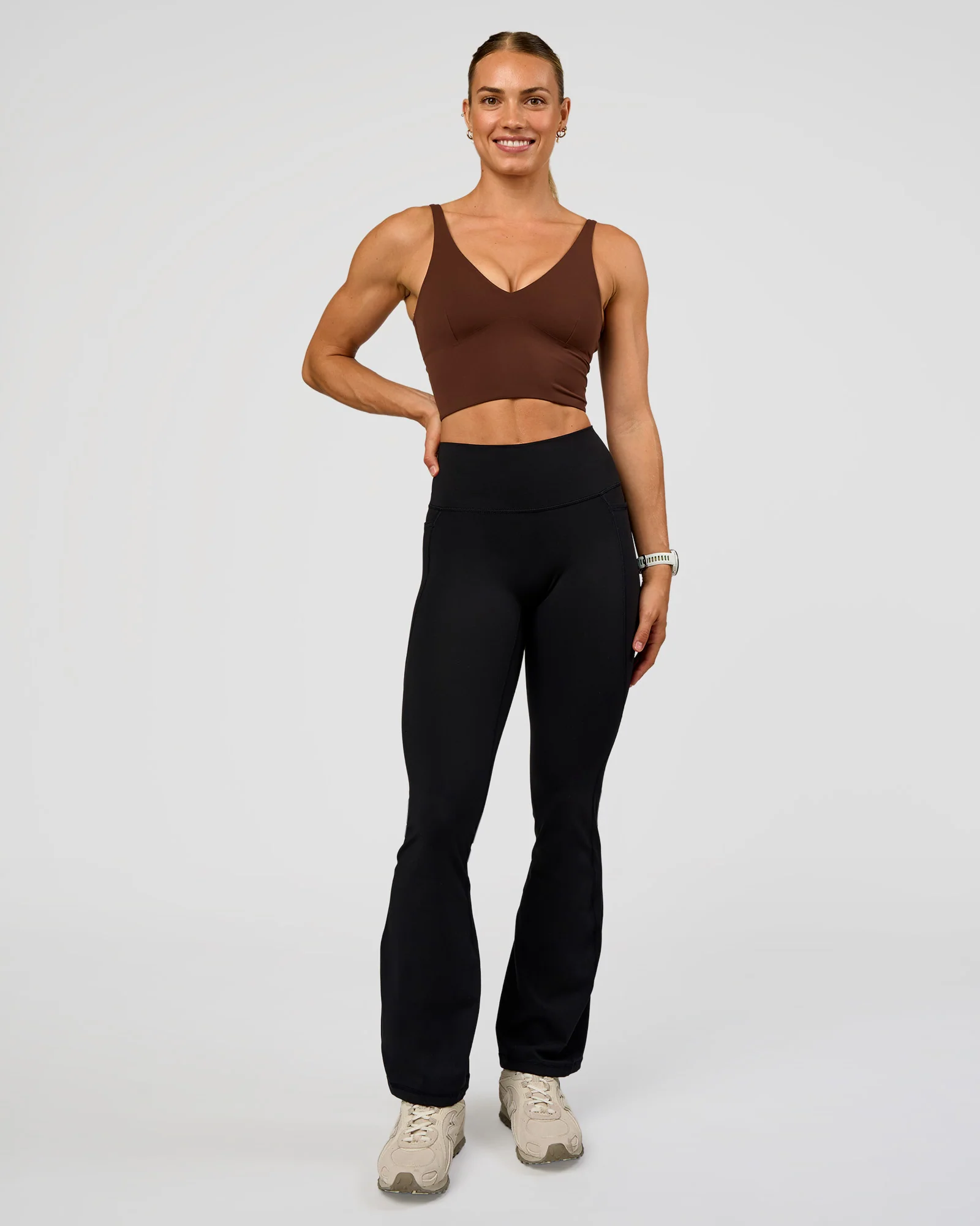 Vitality Long Line Sports Bra - Hot Chocolate