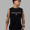 1% Better FLXCotton Training Fit Tank - Black-White