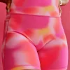 Fusion Ultra High-Rise 6" Short Pockets - Pink Glow Print