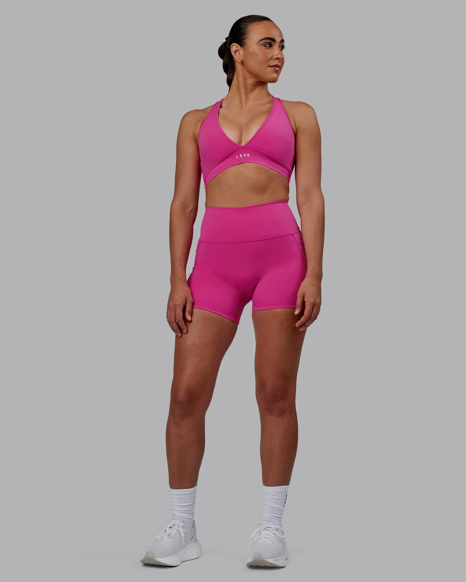 Fusion Ultra High-Rise 4" Short Pockets - Fuchsia Pink