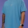 Our Journey Heavyweight Oversized Tee - Azure Blue-Rainbow