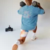 Our Journey Heavyweight Oversized Tee - Azure Blue-Rainbow